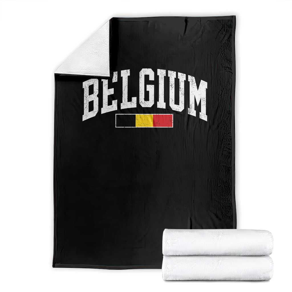 Vintage Belgium Flag Graphic Throw Blanket Belgian Pride Patriotic Gift TS10 Black Print Your Wear
