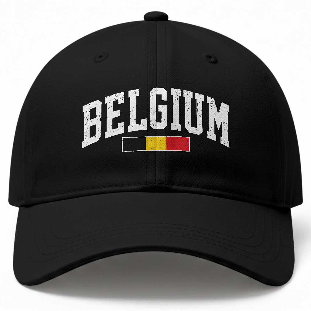 Vintage Belgium Flag Graphic Baseball Cap Belgian Pride Patriotic Gift TS10 Print Your Wear