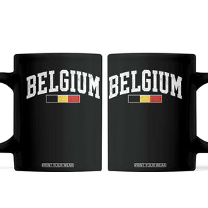 Vintage Belgium Flag Graphic Coffee Mug Belgian Pride Patriotic Gift TS10 Black Print Your Wear
