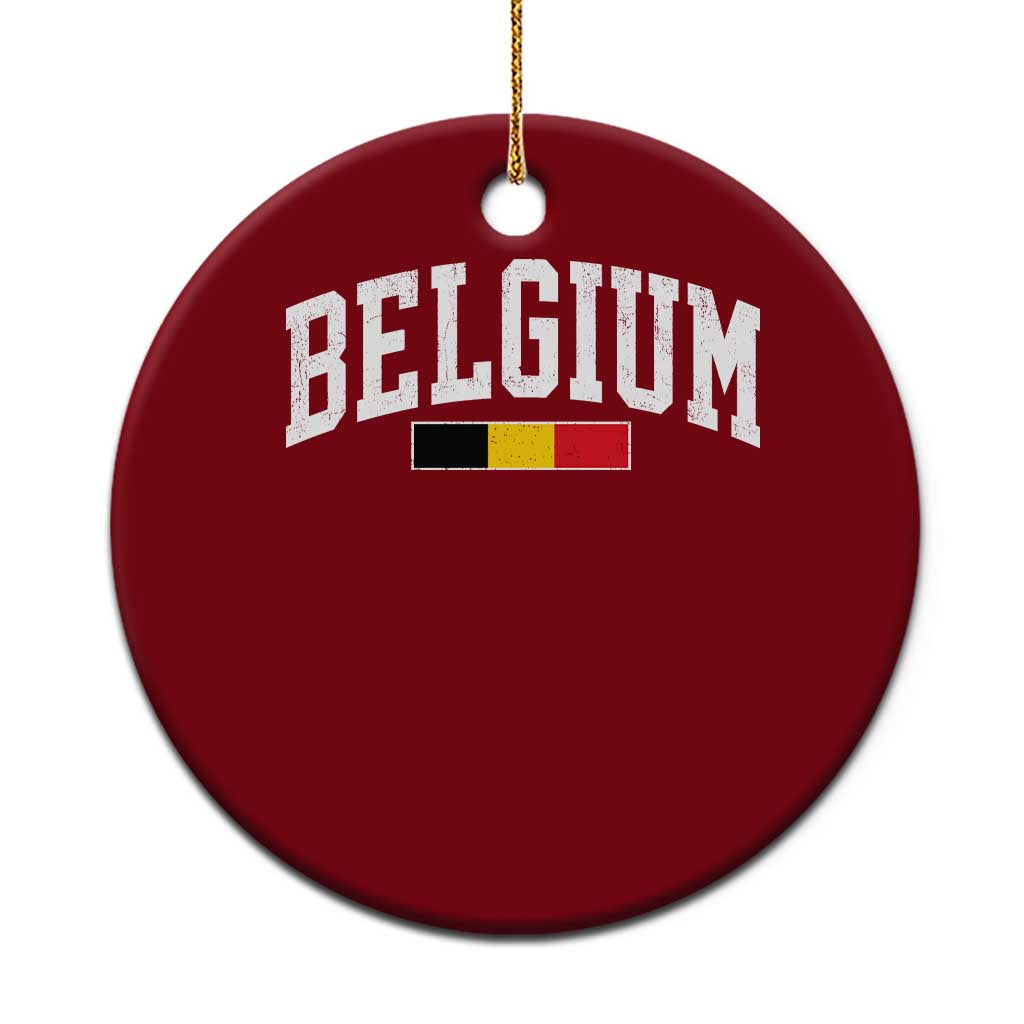 Vintage Belgium Flag Graphic Ceramic Ornament Belgian Pride Patriotic Gift TS10 1pc Red Print Your Wear