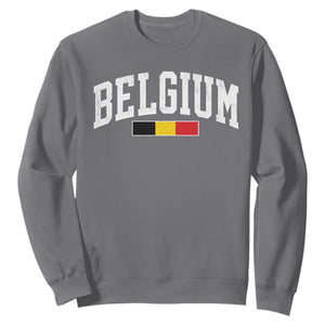 Vintage Belgium Flag Graphic Sweatshirt Belgian Pride Patriotic Gift TS10 Charcoal Print Your Wear
