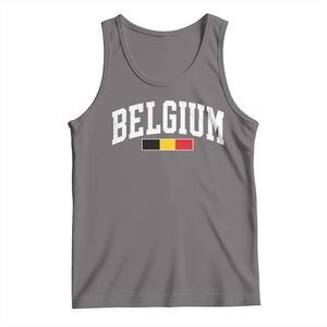 Vintage Belgium Flag Graphic Tank Top Belgian Pride Patriotic Gift TS10 Deep Heather Print Your Wear