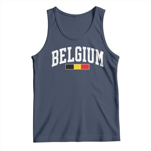Vintage Belgium Flag Graphic Tank Top Belgian Pride Patriotic Gift TS10 Navy Print Your Wear