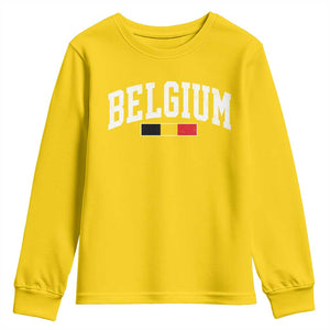 Vintage Belgium Flag Graphic Youth Sweatshirt Belgian Pride Patriotic Gift TS10 Daisy Print Your Wear