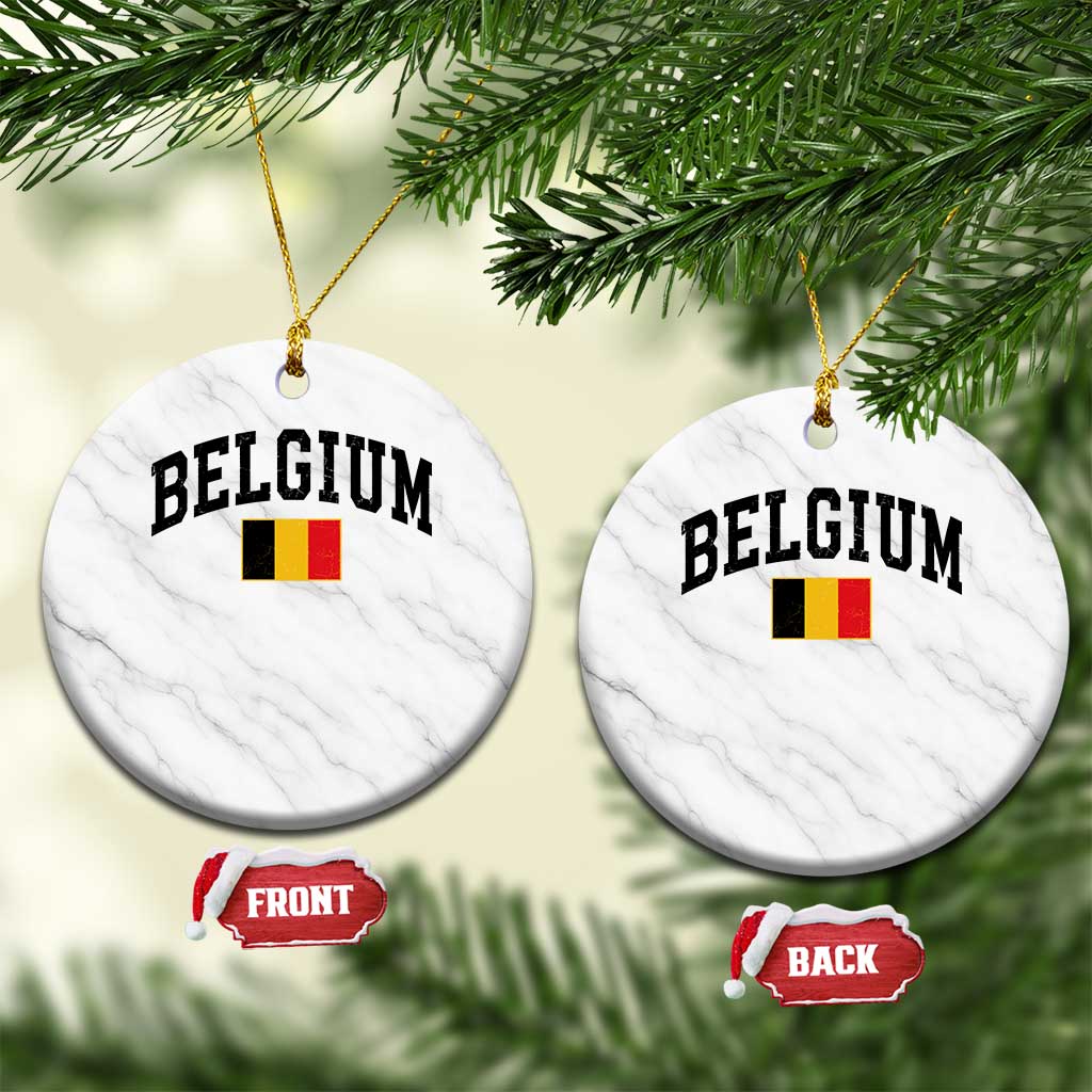 Vintage Belgium Ceramic Ornament Belgian Soccer Football Pride Gift for Fans TS10 1pc White Marble Print Your Wear