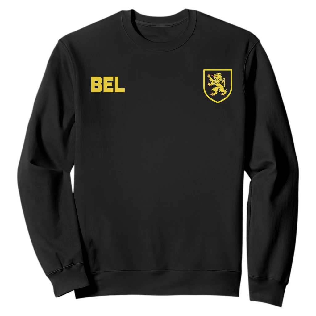 Vintage Belgium Sweatshirt Belgian Football Pride Belgium Lion Crest Soccer Graphic TS10 Black Print Your Wear