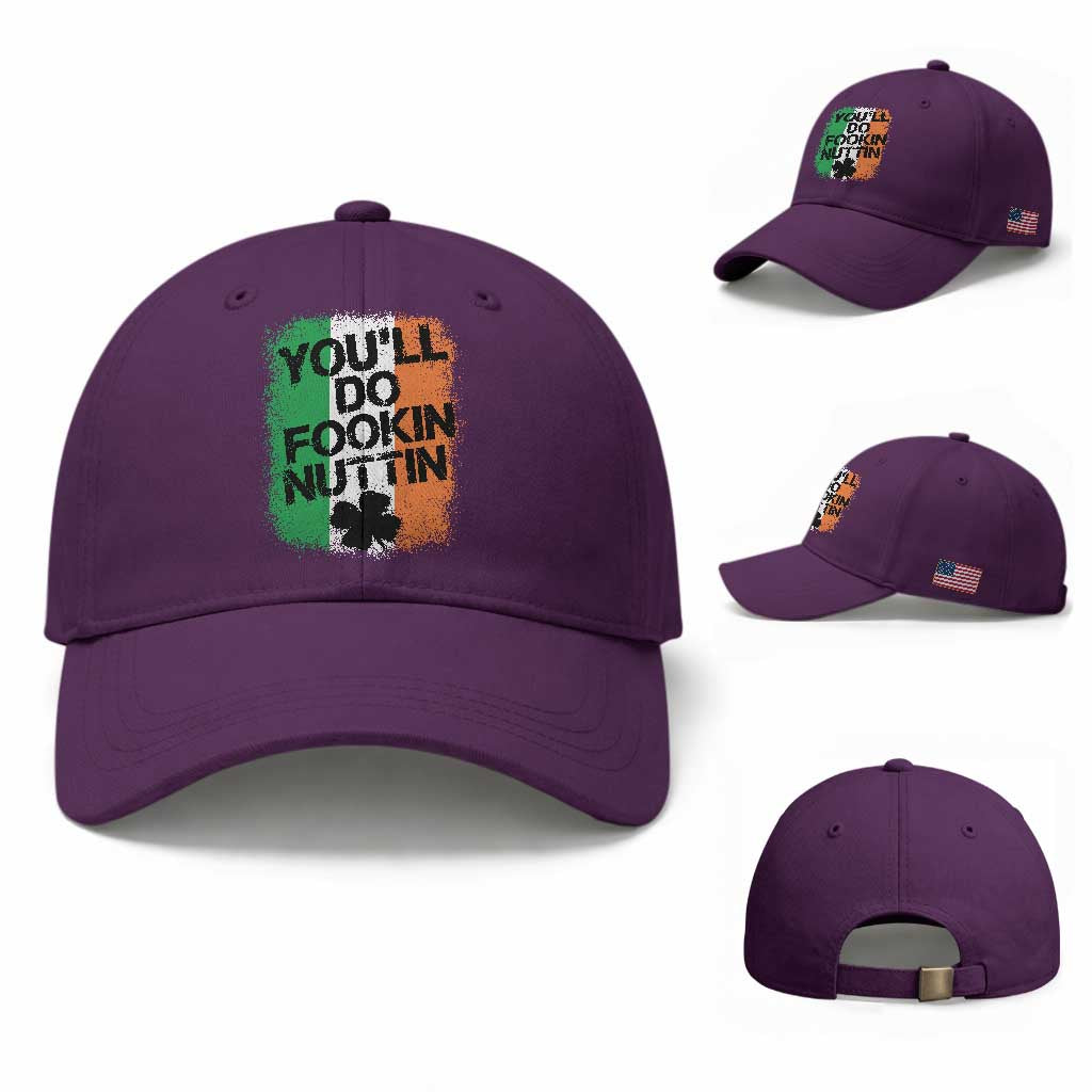You Will Fookin Nuttin Irish Flag Pride Notorious Baseball Cap TS10 Baseball Cap Universal Fit Purple Print Your Wear