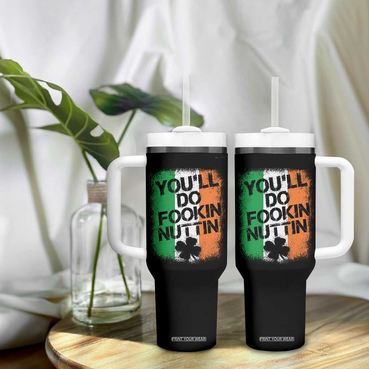 You Will Fookin Nuttin Irish Flag Pride Notorious Tumbler With Handle TS10 Print Your Wear