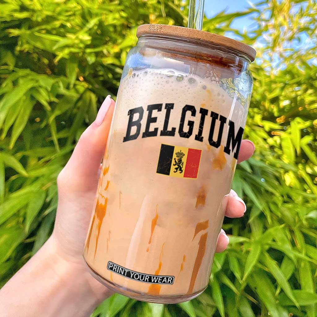 Vintage Belgium Glass Can Lion Royal Flag Graphic Belgian Soccer Football Pride Gift for Fans TS10 White Print Your Wear
