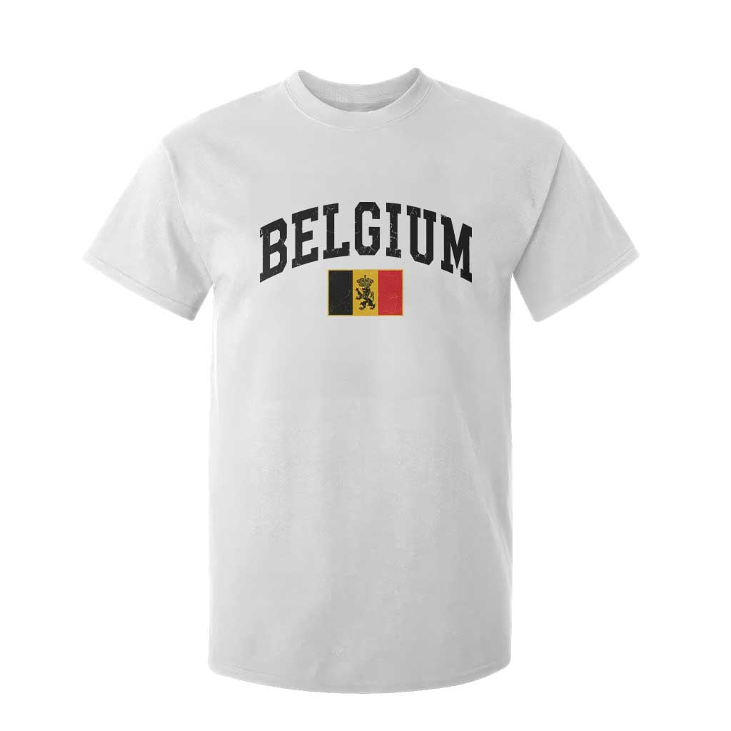 Vintage Belgium T Shirt For Kid Lion Royal Flag Graphic Belgian Soccer Football Pride Gift for Fans TS10 White Print Your Wear