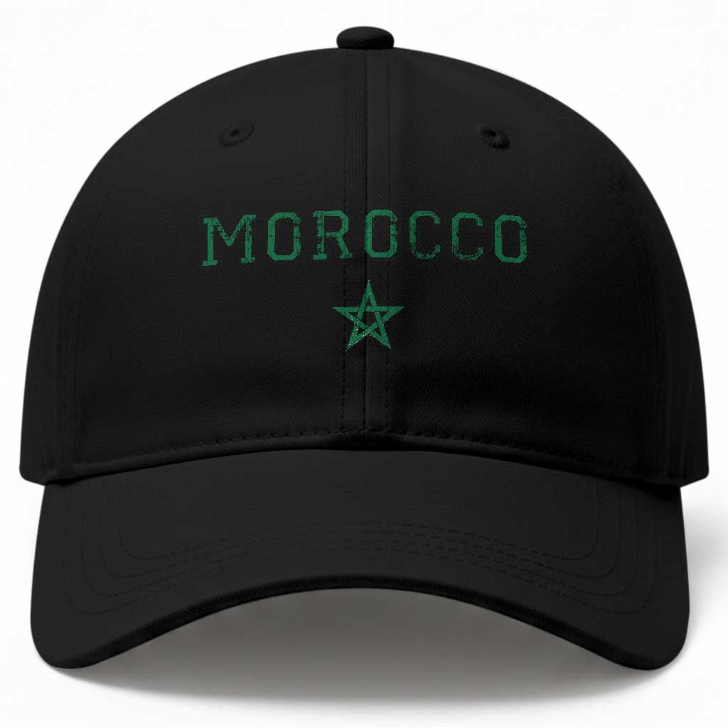 Vintage Morocco Baseball Cap Green Star Distressed Patriotic Heritage Pride Gift for Moroccan TS10 Print Your Wear