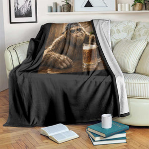 Funny Bigfoot Drinking Beer Throw Blanket Vintage Cool Sunglasses Sasquatch Pub Graphic TS10 Print Your Wear