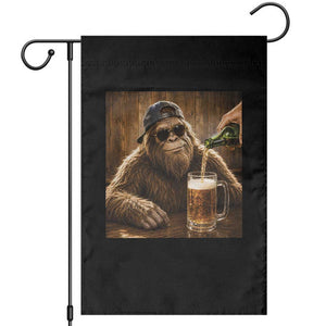 Funny Bigfoot Drinking Beer Garden Flag Vintage Cool Sunglasses Sasquatch Pub Graphic TS10 Black Print Your Wear