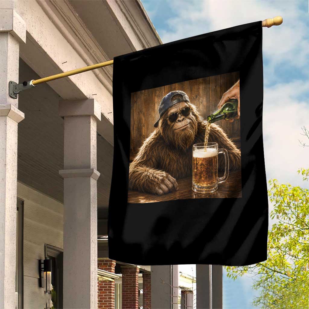 Funny Bigfoot Drinking Beer Garden Flag Vintage Cool Sunglasses Sasquatch Pub Graphic TS10 Print Your Wear