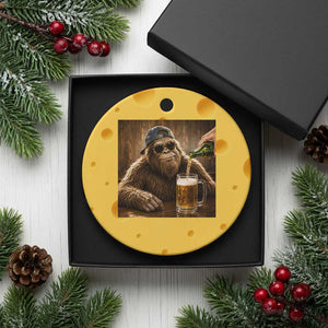 Funny Bigfoot Drinking Beer Ceramic Ornament Vintage Cool Sunglasses Sasquatch Pub Graphic TS10 1pc Yellow Cheese Print Your Wear