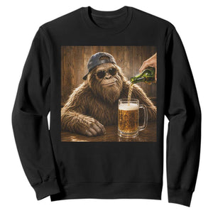 Funny Bigfoot Drinking Beer Sweatshirt Vintage Cool Sunglasses Sasquatch Pub Graphic TS10 Black Print Your Wear