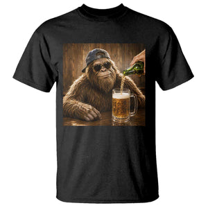 Funny Bigfoot Drinking Beer T Shirt Vintage Cool Sunglasses Sasquatch Pub Graphic TS10 Black Print Your Wear