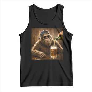 Funny Bigfoot Drinking Beer Tank Top Vintage Cool Sunglasses Sasquatch Pub Graphic TS10 Black Print Your Wear