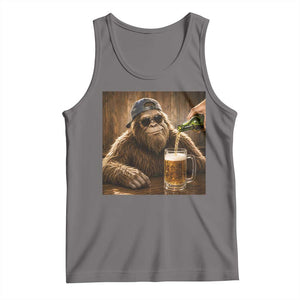 Funny Bigfoot Drinking Beer Tank Top Vintage Cool Sunglasses Sasquatch Pub Graphic TS10 Deep Heather Print Your Wear