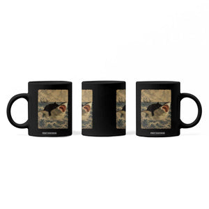 Black Cat Biting Shark Anime Graphic Japanese Coffee Mug Vintage Graphic Ukiyo-e Art TS10 Print Your Wear