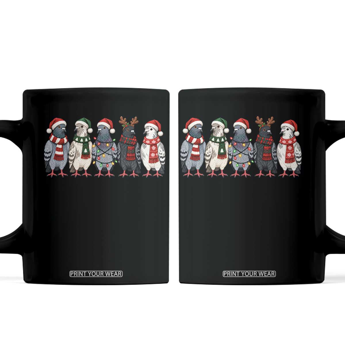 Christmas Pigeons Squad Coffee Mug Funny Festive Winter Bird Lover Aesthetic