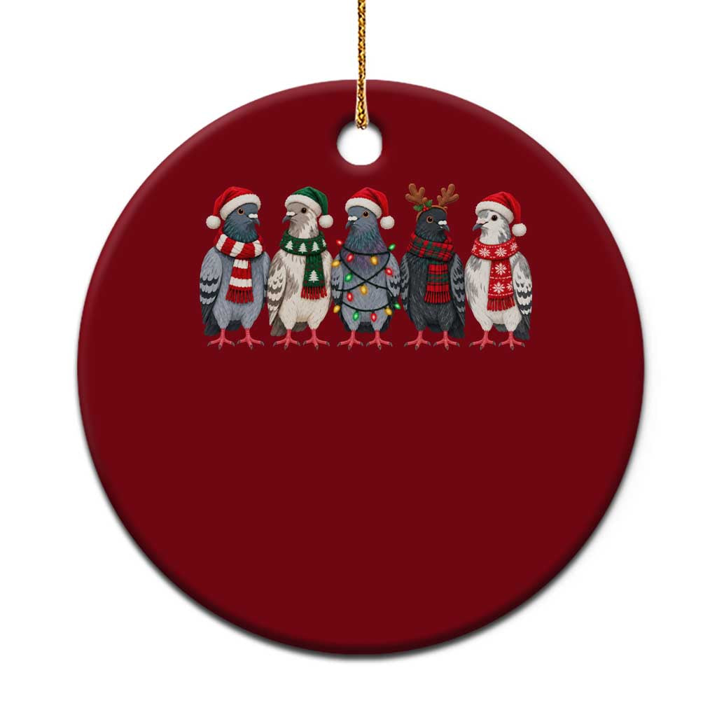Christmas Pigeons Squad Ceramic Ornament Funny Festive Winter Bird Lover Aesthetic