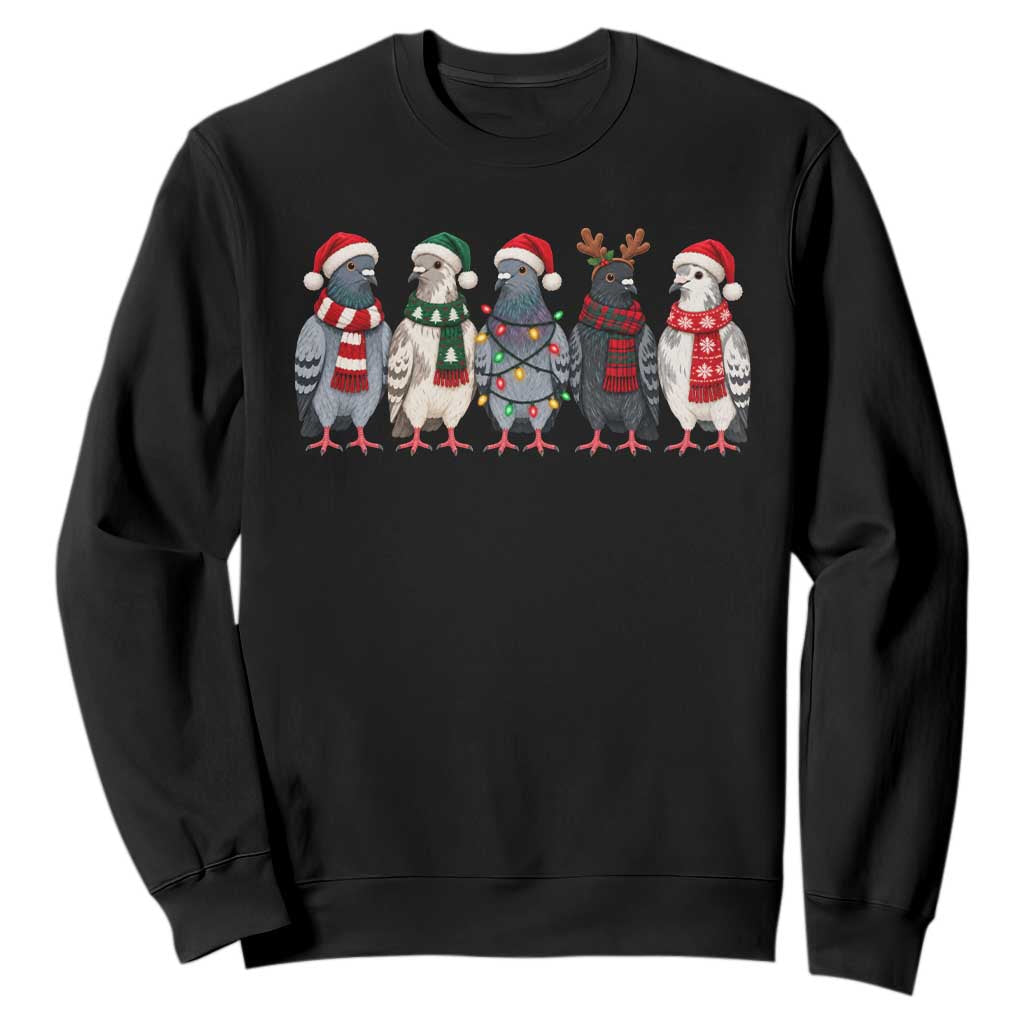 Christmas Pigeons Squad Sweatshirt Funny Festive Winter Bird Lover Aesthetic