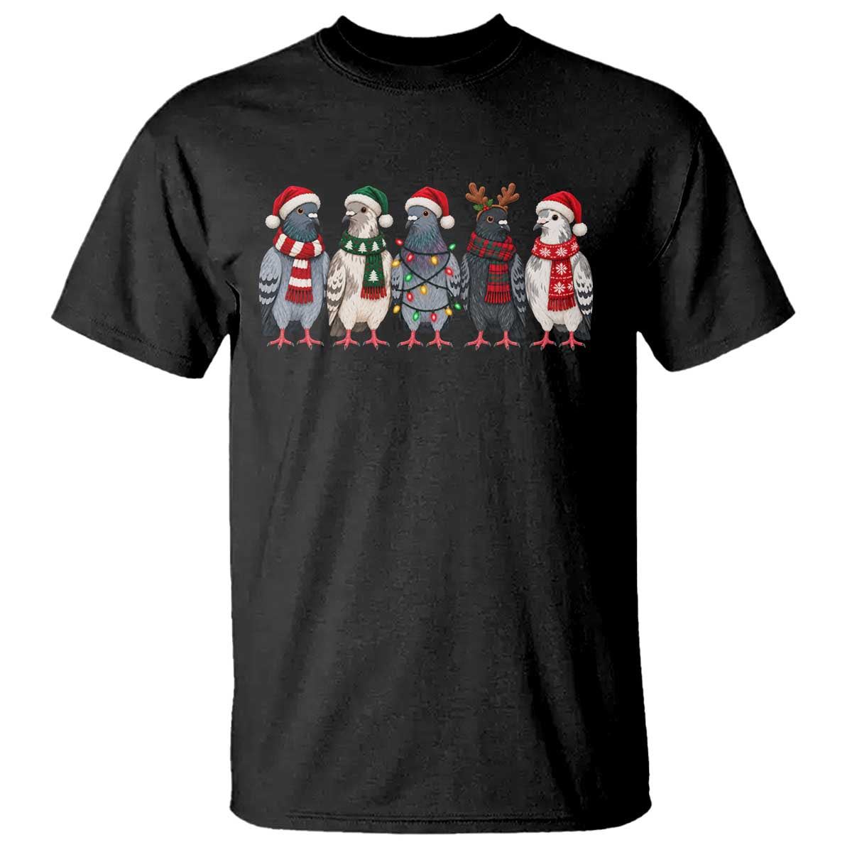 Christmas Pigeons Squad T Shirt Funny Festive Winter Bird Lover Aesthetic