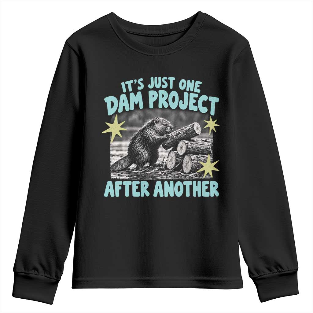 Its Just One Dam Project After Another Funny Beaver Youth Sweatshirt