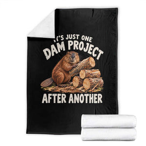 Its Just One Dam Project After Another Funny Beaver Meme Throw Blanket