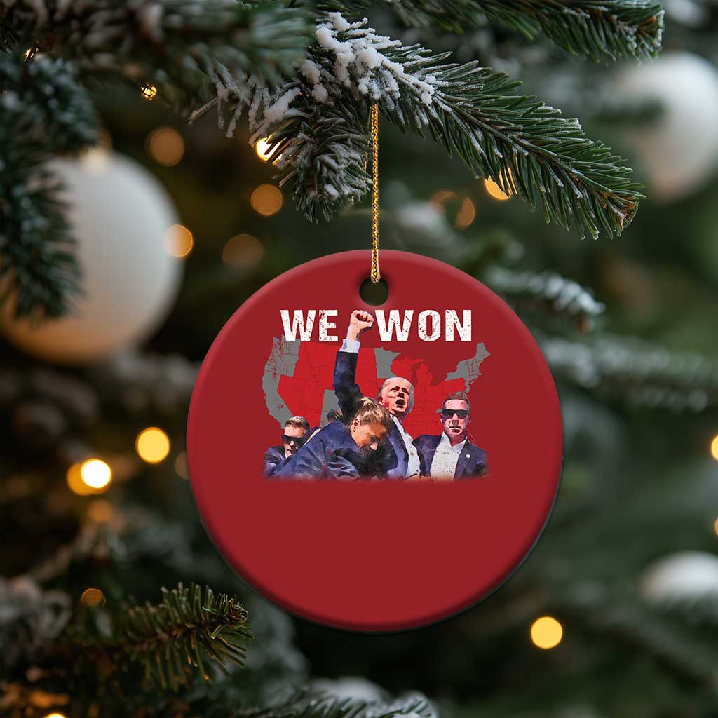 Trump Won Christmas Ornament We Won Wins 45 47 President 2024 US Election Map TS10 Print Your Wear