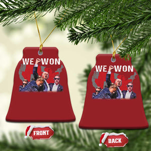 Trump Won Christmas Ornament We Won Wins 45 47 President 2024 US Election Map TS10 Bell Flake Red Print Your Wear