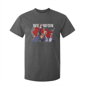 Trump Won T Shirt For Kid We Won Wins 45 47 President 2024 US Election Map TS10 Dark Heather Print Your Wear