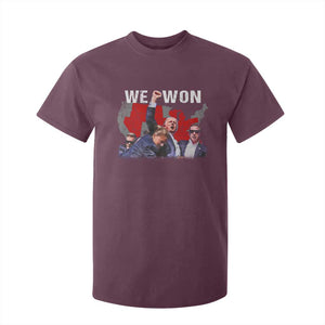 Trump Won T Shirt For Kid We Won Wins 45 47 President 2024 US Election Map TS10 Maroon Print Your Wear