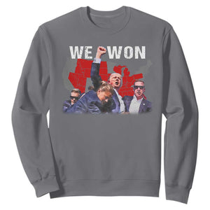 Trump Won Sweatshirt We Won Wins 45 47 President 2024 US Election Map TS10 Charcoal Print Your Wear