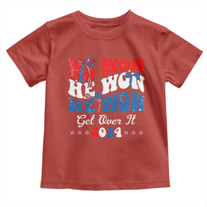 Trump 2024 Toddler T Shirt He Won Coquette Bow USA Flag TS10 Red Print Your Wear