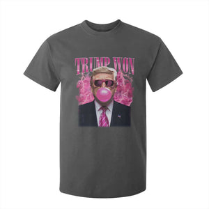 Trump Won 2024 T Shirt For Kid Trump Pink Bubble Gum Funny Cute Retro 90s TS10 Dark Heather Print Your Wear