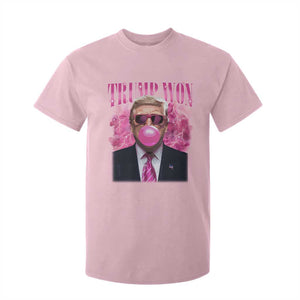 Trump Won 2024 T Shirt For Kid Trump Pink Bubble Gum Funny Cute Retro 90s TS10 Light Pink Print Your Wear