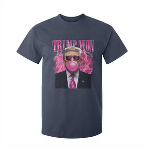 Trump Won 2024 T Shirt For Kid Trump Pink Bubble Gum Funny Cute Retro 90s TS10 Navy Print Your Wear