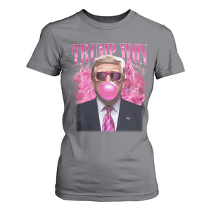 Trump Won 2024 T Shirt For Women Trump Pink Bubble Gum Funny Cute Retro 90s TS10 Charcoal Print Your Wear