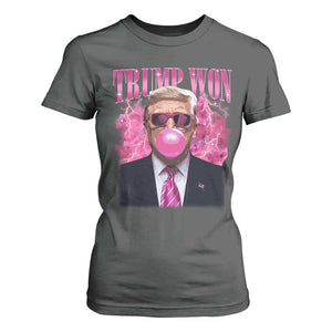 Trump Won 2024 T Shirt For Women Trump Pink Bubble Gum Funny Cute Retro 90s TS10 Dark Heather Print Your Wear