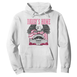 Daddy's Home Hoodie Funny Trump Pink 47th President Eagle US American Flag Coquette Bow TS10 White Print Your Wear