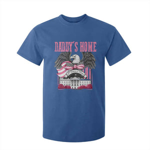 Daddy's Home T Shirt For Kid Funny Trump Pink 47th President Eagle US American Flag Coquette Bow TS10 Royal Blue Print Your Wear