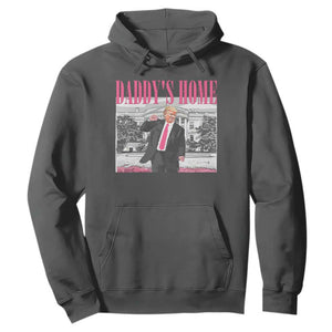 Daddy's Home Hoodie Funny Trump Pink 2024 Take America Back 2024 White House TS10 Dark Heather Print Your Wear