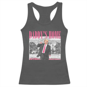 Daddy's Home Racerback Tank Top Funny Trump Pink 2024 Take America Back 2024 White House TS10 Dark Heather Print Your Wear