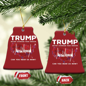 Trump Won 2024 Christmas Ornament Better Coverage Than Verizon Politics 47Th President '24 Election TS10 Bell Flake Red Print Your Wear