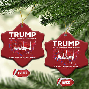 Trump Won 2024 Christmas Ornament Better Coverage Than Verizon Politics 47Th President '24 Election TS10 Snow Flake Red Print Your Wear