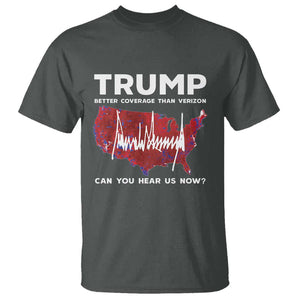 Trump Won 2024 T Shirt Better Coverage Than Verizon Politics 47Th President '24 Election TS10 Dark Heather Print Your Wear