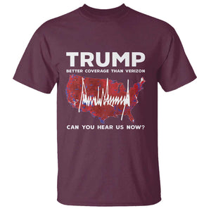 Trump Won 2024 T Shirt Better Coverage Than Verizon Politics 47Th President '24 Election TS10 Maroon Print Your Wear