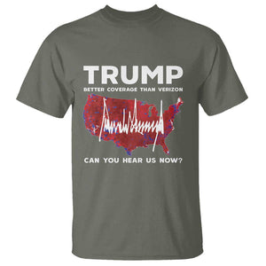 Trump Won 2024 T Shirt Better Coverage Than Verizon Politics 47Th President '24 Election TS10 Military Green Print Your Wear